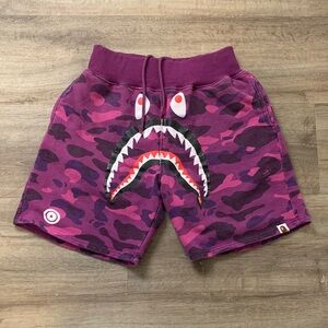 BAPE Purple Shark Shorts Size M